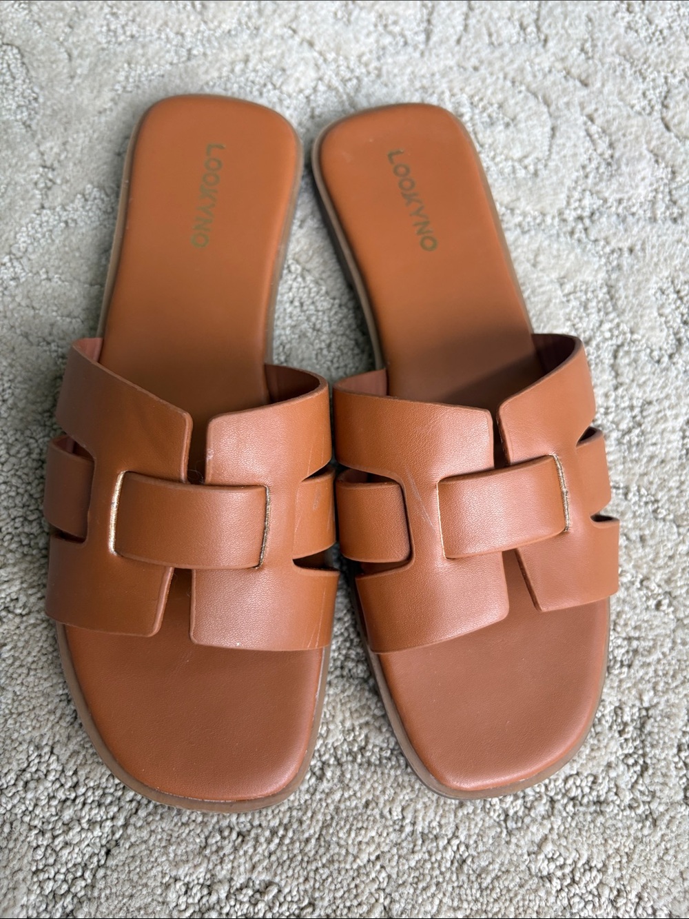 Women's Tan Slide Sandals